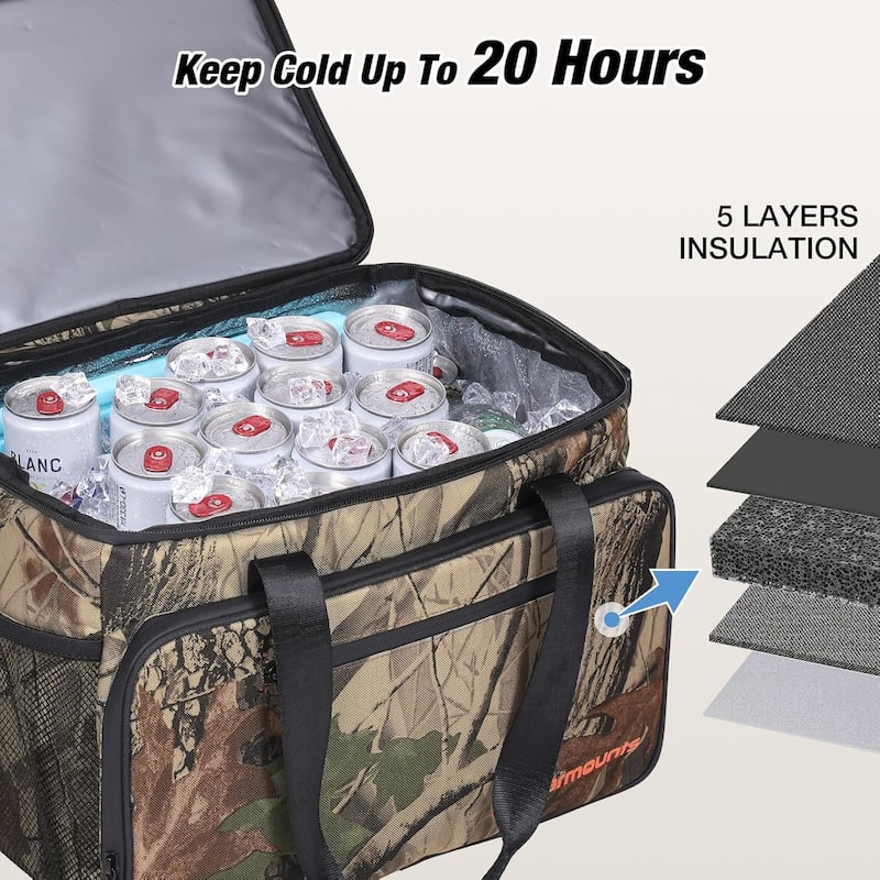 WARMOUNTS Soft Cooler Bag 48 Cans Insulated Leakproof Cooler Bag with 2 Compartment