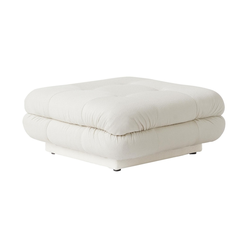 109'' Teddy Velvet Fabric Sectional Sofa L-Shaped Couch with Ottoman