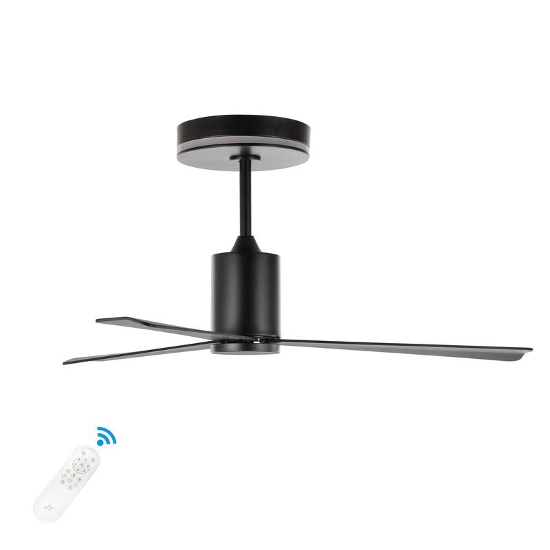 Blair 52" 1-Light Contemporary Minimalist 6-Speed Iron Height Adjustable Integrated LED Ceiling Fan with Remote, by JONATHAN Y
