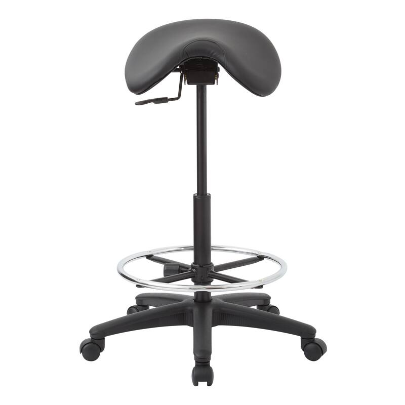 Backless Stool with Height-adjustable Saddle Seat