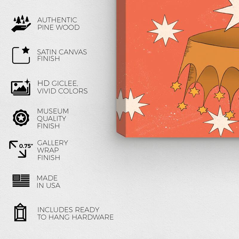 Wynwood Studio Canvas Fantasy and Sci-Fi The Kingdom Crowns Orange Wall Art Canvas Print