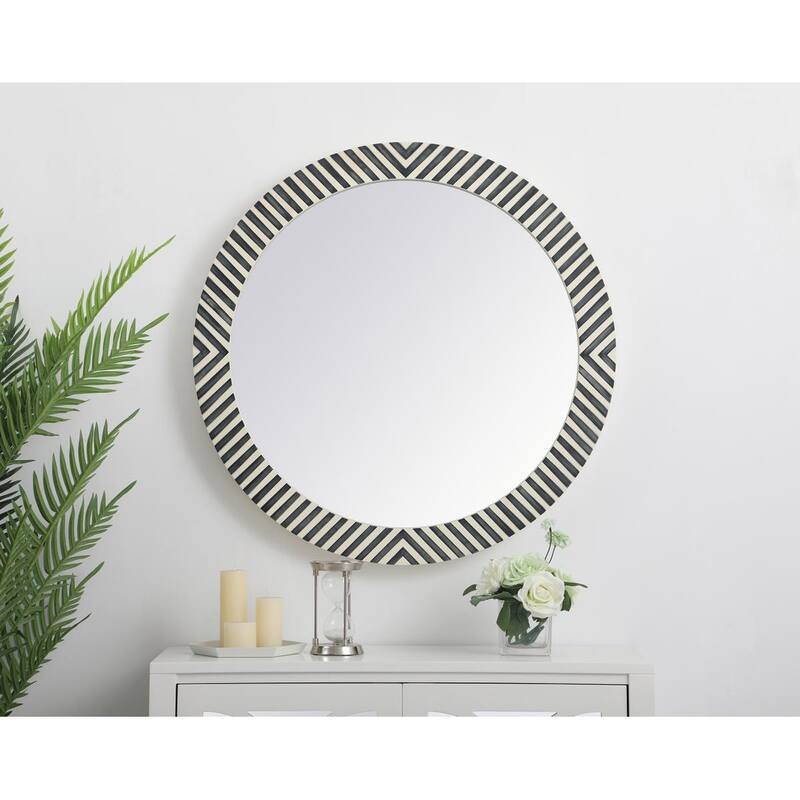 Carson Carrington Labben Round Chevron Mirror