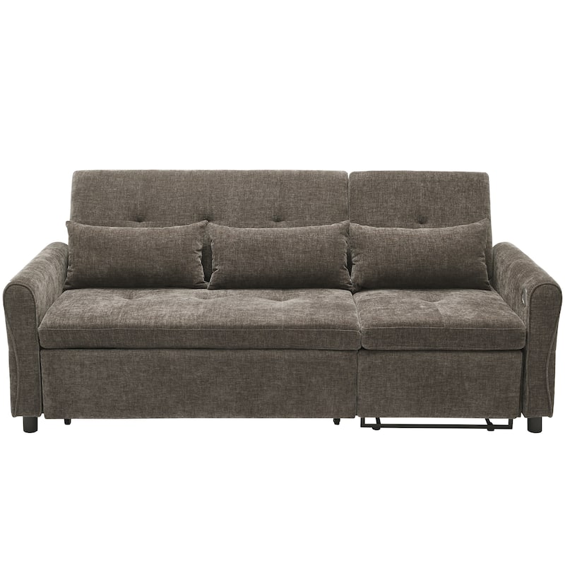 Roomfitters 2-in-1 Sofa Bed with Reversible Recliner, Three-Seater Convertible Couch for Living Room