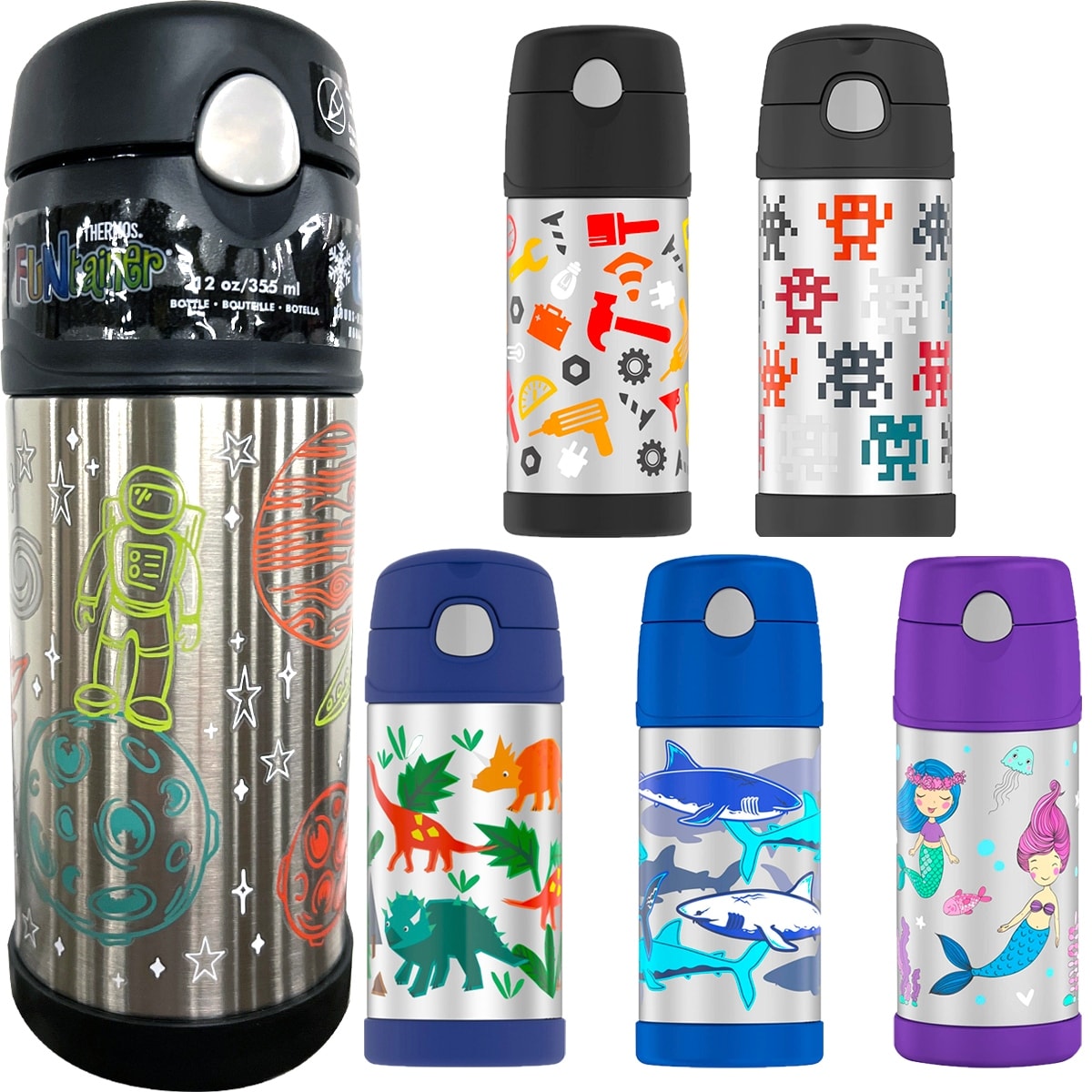 Thermos 12 oz. Kid's Funtainer Insulated Stainless Steel Straw Bottle - 12  oz. - Bed Bath & Beyond - 39615474