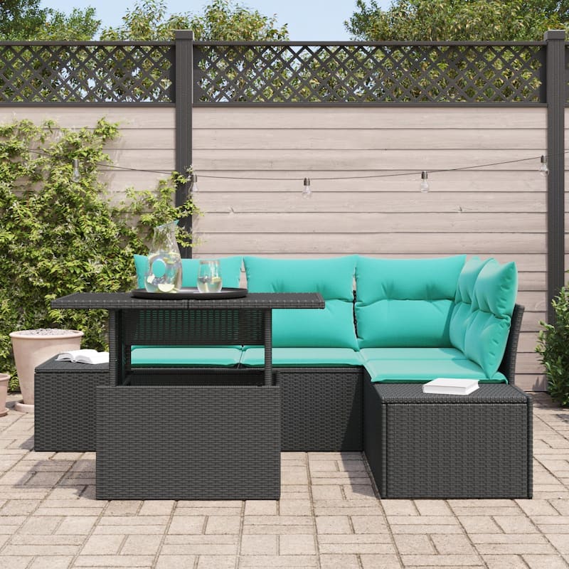 vidaXL 5 Piece Garden Sofa Set with Cushions - 82.3×60.6×27.2