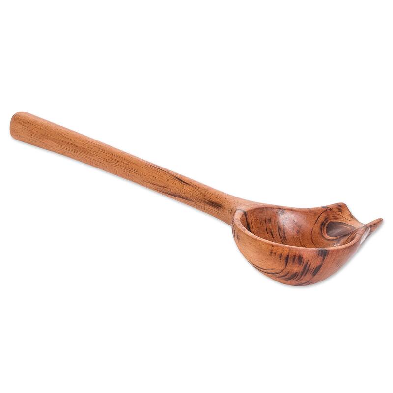 Novica Handmade Gourmet Inspiration Wood Serving Spoon
