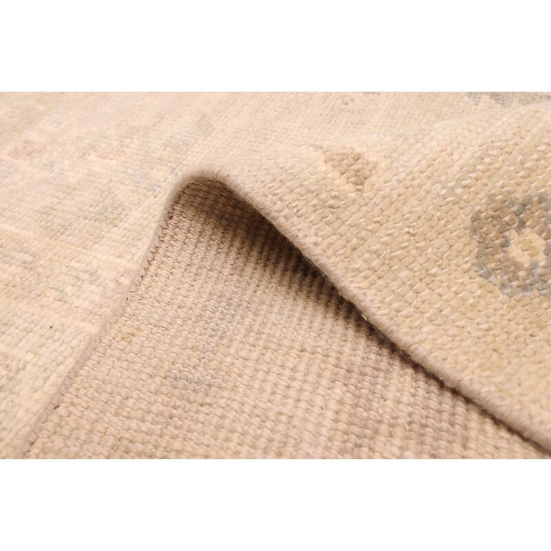 ECARPETGALLERY Hand-knotted Kavya Oushak Light Khaki Wool Rug - 9'9 x 13'6
