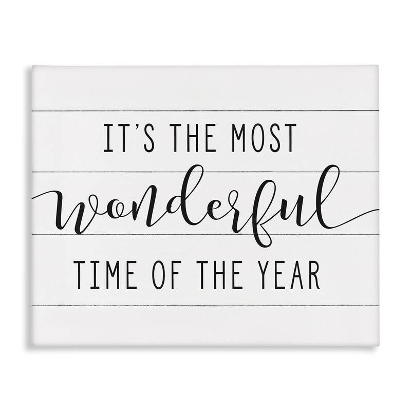 Stupell Holiday Most Wonderful Time Of The Year Canvas Wall Art, 16 x 20, Proudly Made in USA - 30 x 24