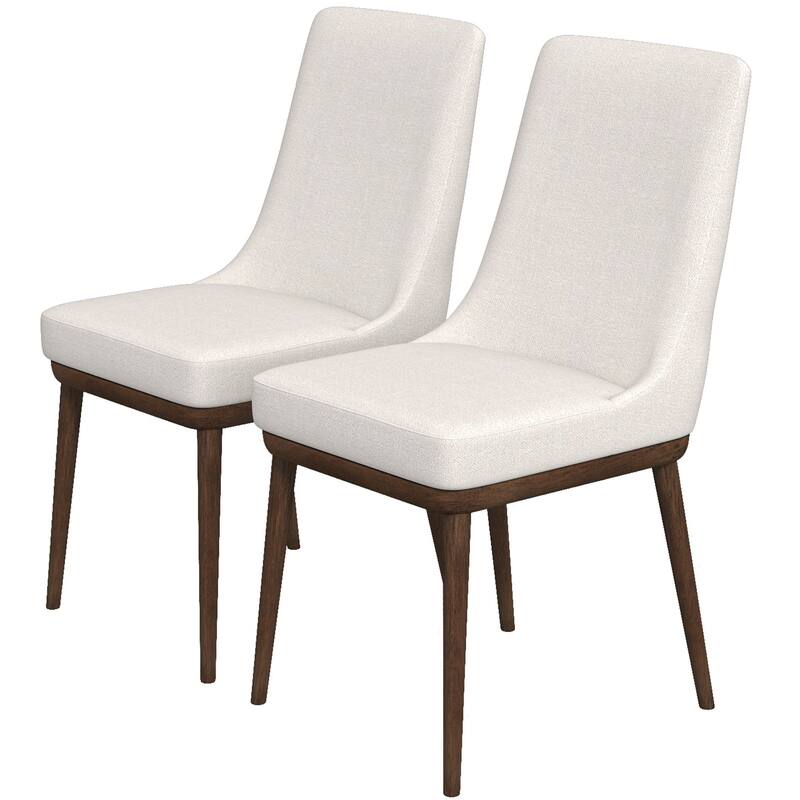 GDFStudio - Kate Modern Mid-Century Dining Chair with Curved Backrest & Upholstered Seat, Set of 2 - 24"