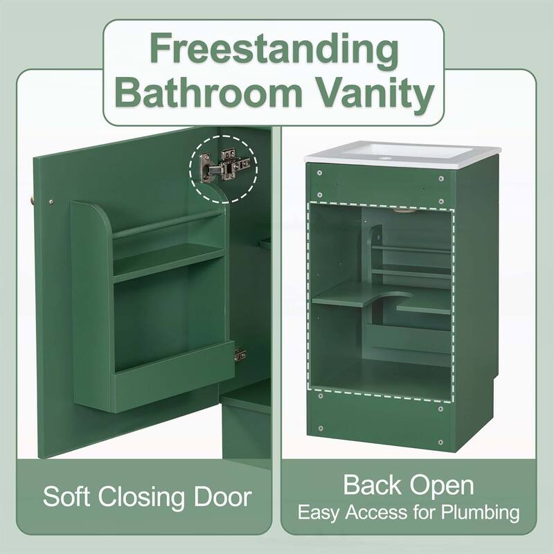 Bathroom Vanity Cabinet with Sink,with Door Shelf and Adjustable Shelf