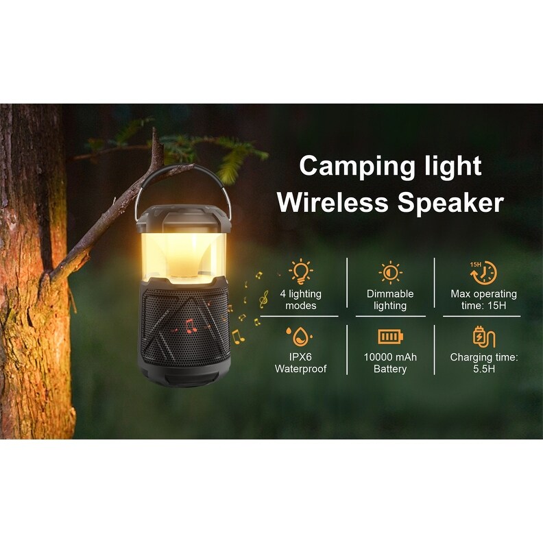 Outdoor Lantern Bluetooth Speaker IPX6 Waterproof Wireless Speaker