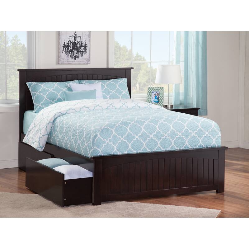 Nantucket Full Platform Bed with 2 Drawers in Espresso - Espresso - Full