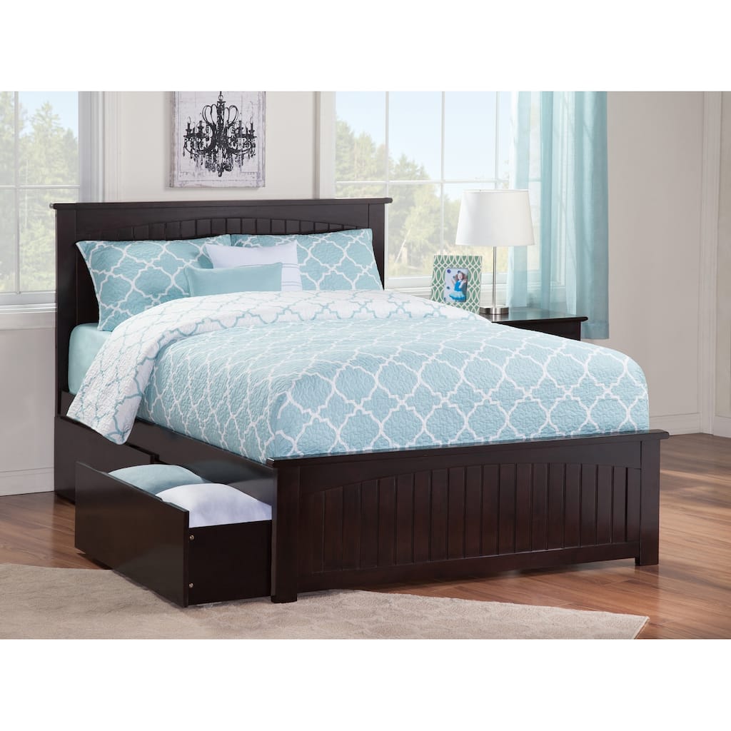 Nantucket Full Platform Bed with 2 Drawers in Espresso