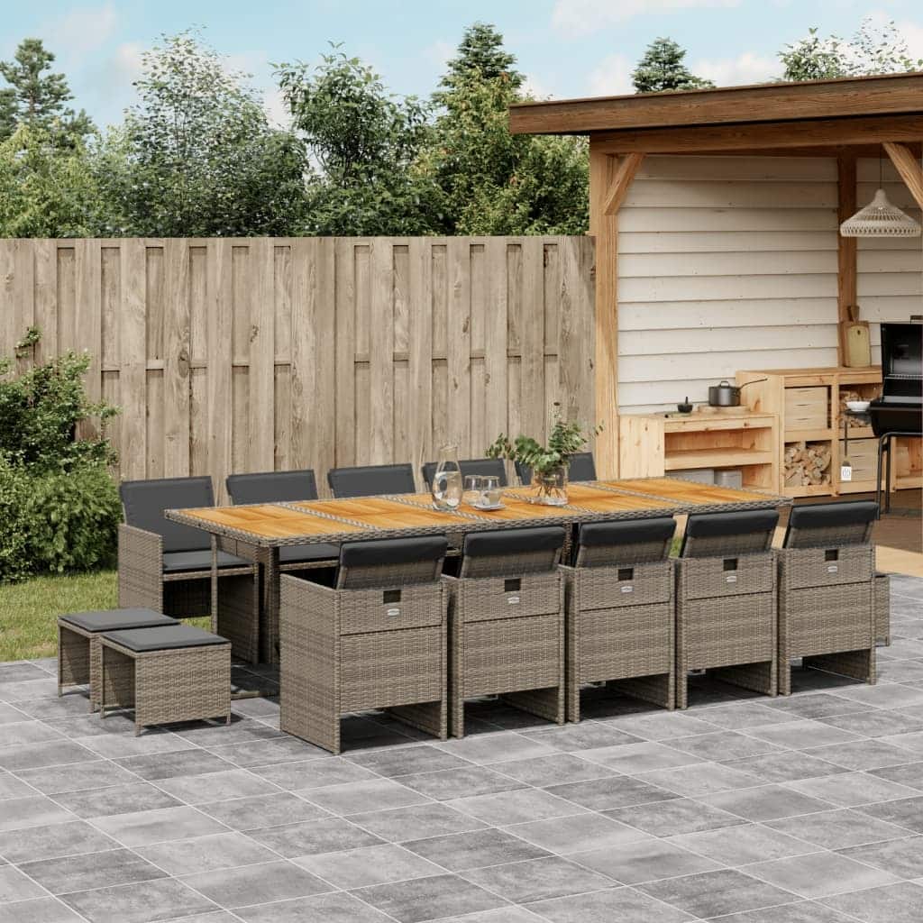 vidaXL Garden Dining Set Grey and brown - 41.7 x 108.3 x 28.7 in.