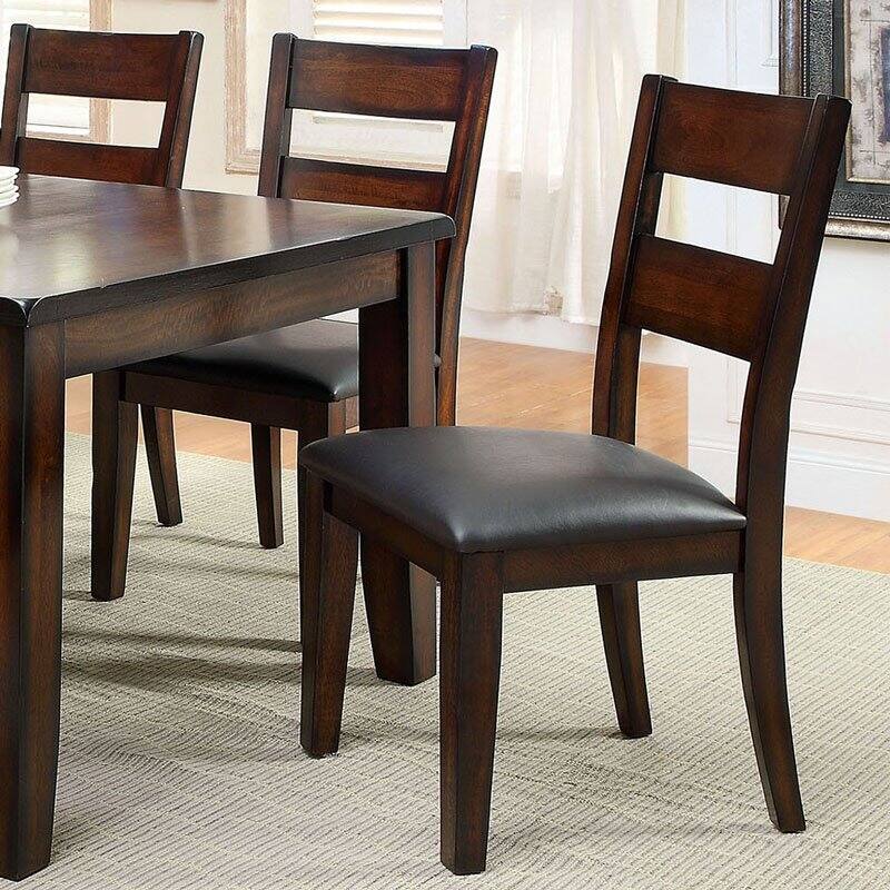 Dark Cherry Finish Solid wood Transitional Style Kitchen Set of 2pcs Dining Chairs
