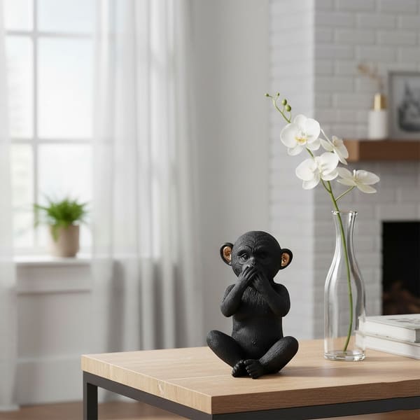 Estatuillas 3 Monos Sabios - No Oír, No Ver, No Hablar El Mal - Latón, 7.5x4.2x2.5 Cm, Decoración Hogar U Oficina