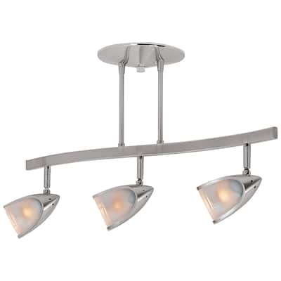 Access Lighting Comet - 3-Light Dimmable LED Semi-Flush - Brushed Steel Finish - Opal Glass Diffuser