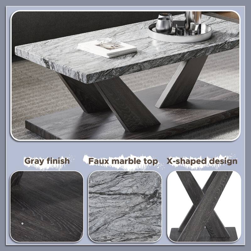 Signature Design by Ashley Bensonale Gray Table Set (Set of 3) - 48"W x 24"D x 18"H
