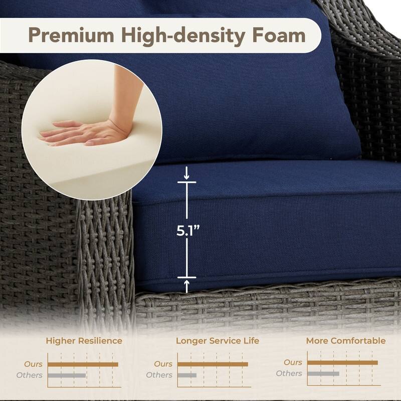 Murphy Outdoor Wicker Patio Furniture Swivel Glider Chair