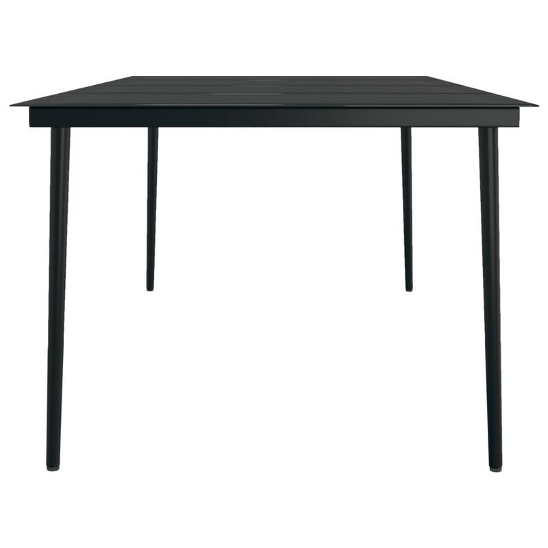 vidaXL Patio Dining Set Seat 3/5/7 Piece Black/Gray 31.5"/55.1" Table Length