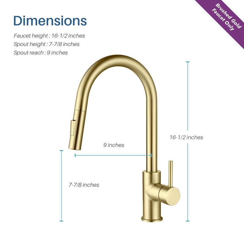 Blossom Solid Pull-Down Kitchen Faucet w/ 360 Swivel, Single Handle