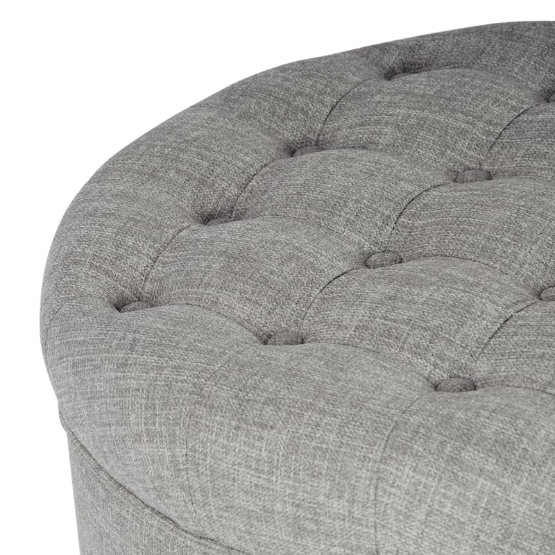 Copper Grove Moses Large Tufted Round Storage Ottoman