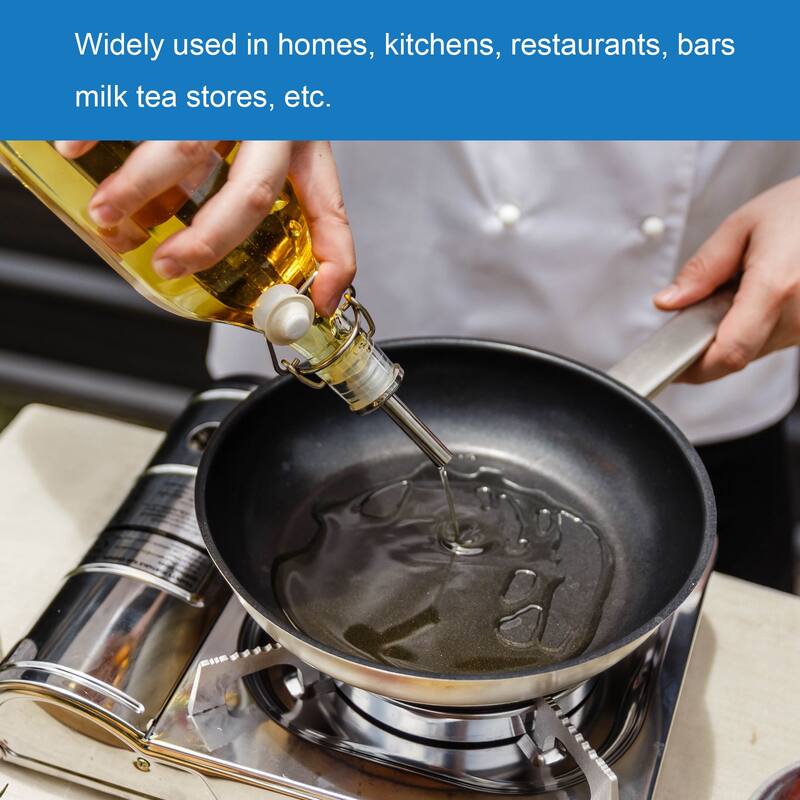 4PCS Stainless Steel Pourers, Auto Flip Olive Oil Dispenser Spout