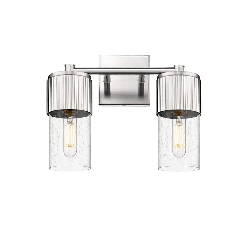Innovations Lighting 428-2W-10-14 Bolivar Vanity Bolivar 2 Light 14" - Satin Nickel / Seedy