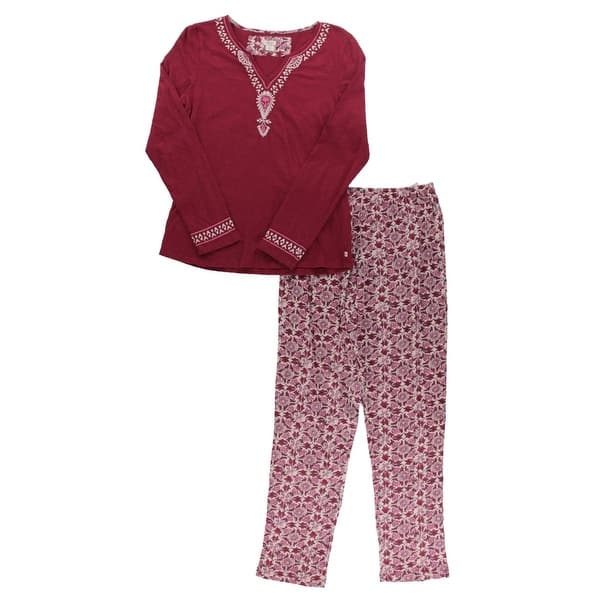 Lucky Brand Womens Pajama Set 2pc Embroidered Overstock 19839831