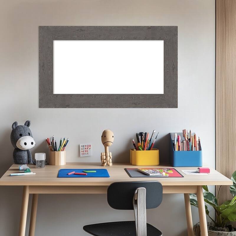 Amanti Art Rustic Plank Espresso Framed Dry Erase Magnetic Board