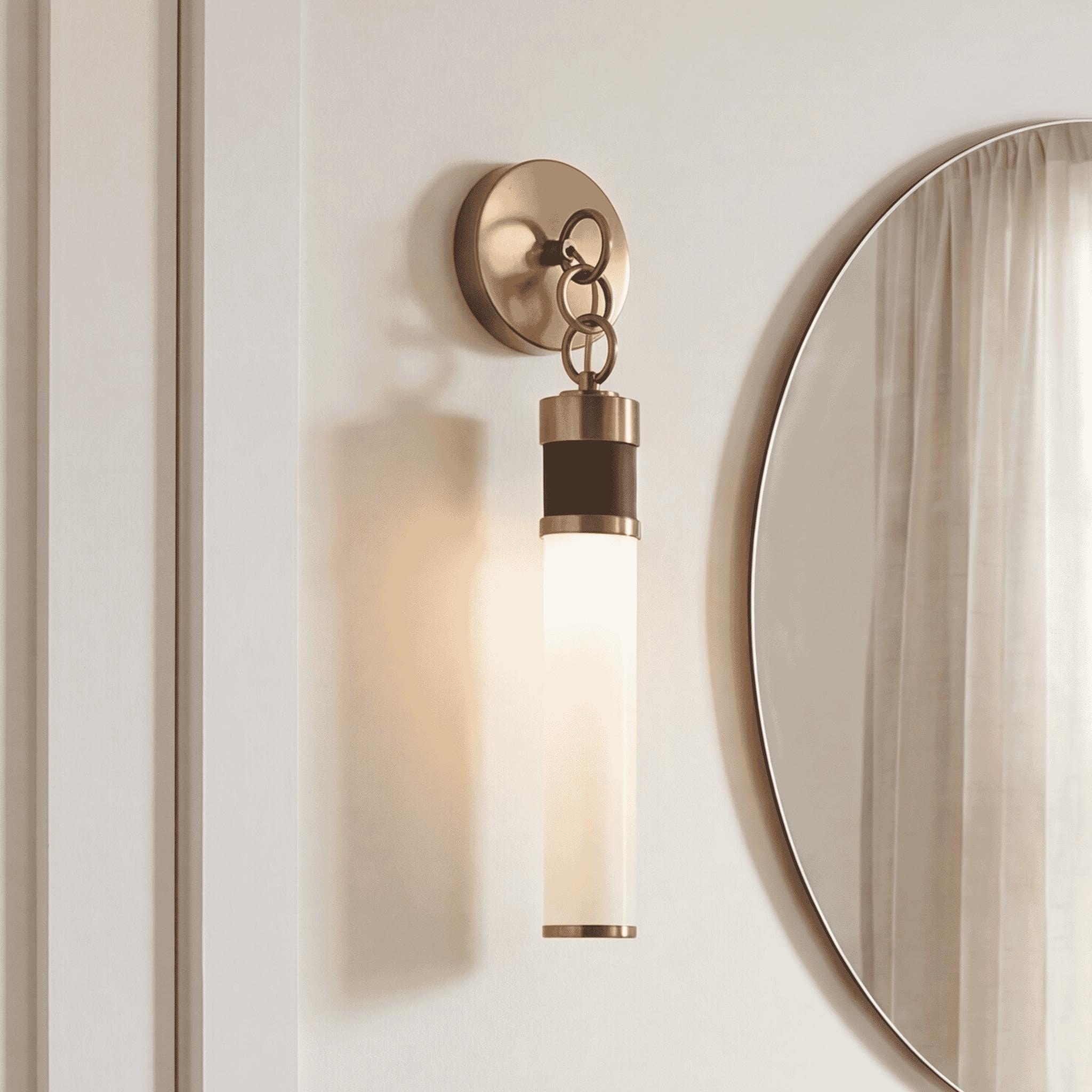 Abel LED Wall Sconce in Matte Black with Warm Brass Accents