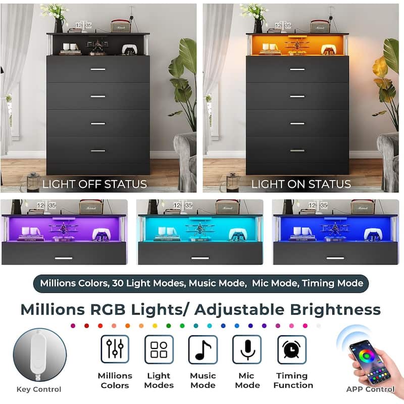 Dresser Bedroom Drawers Dressers Chests of Drawers Charging Station