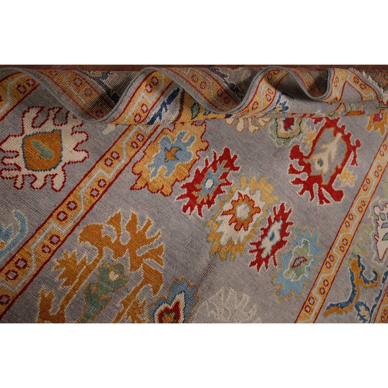 Gray Oushak Oriental Area Rug Handmade Wool Carpet - 5'2" x 7'10"