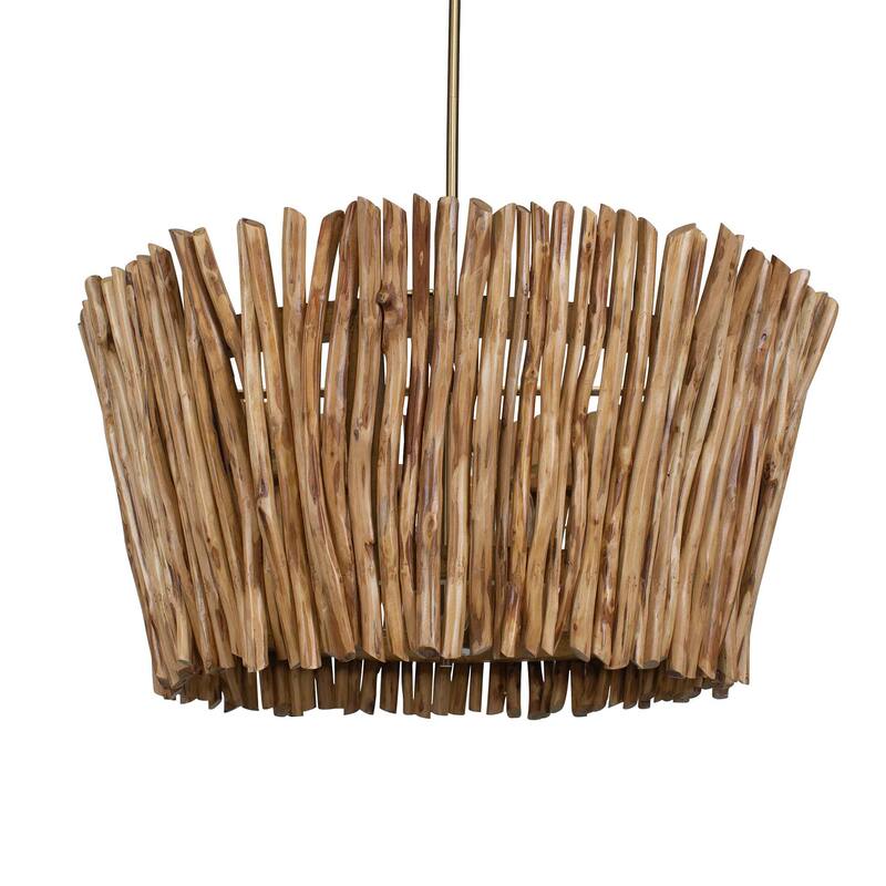 Uttermost 21395 Rhea 4 Light 30" Wide Wood Pendant