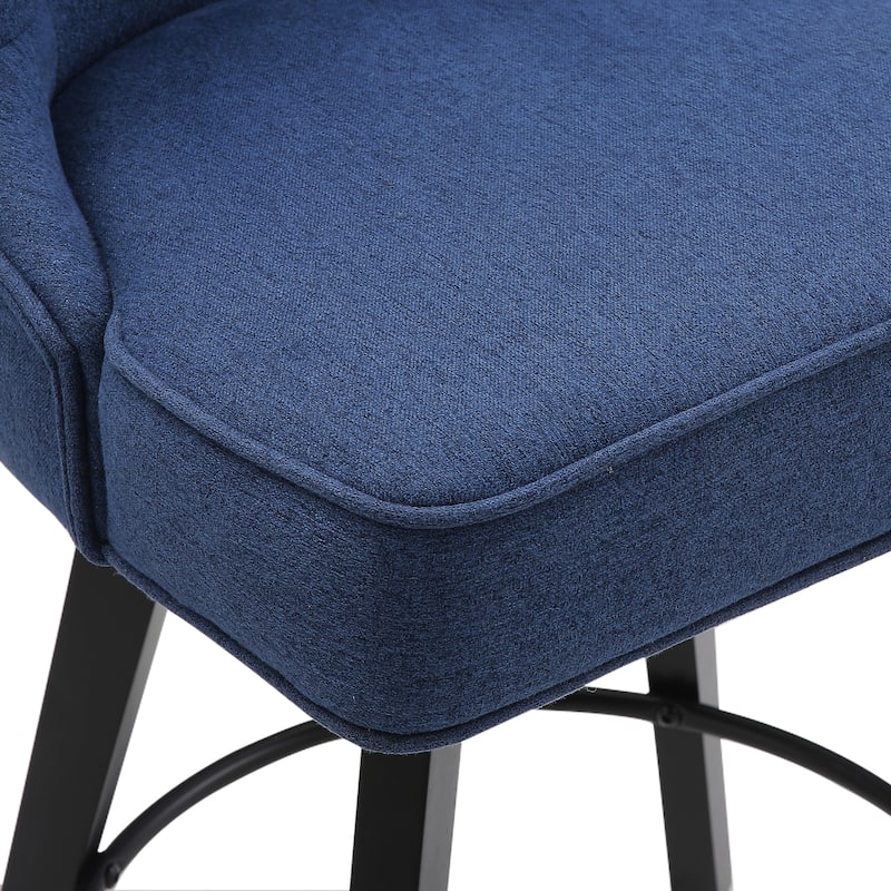 Modern 26 in. Counter Height Barstool Upholstered Fabric/Faux Leather Swivel Bar Stools with Back
