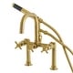 preview thumbnail 11 of 30, Concord Deck Mount Clawfoot Tub Faucet Brushed Brass