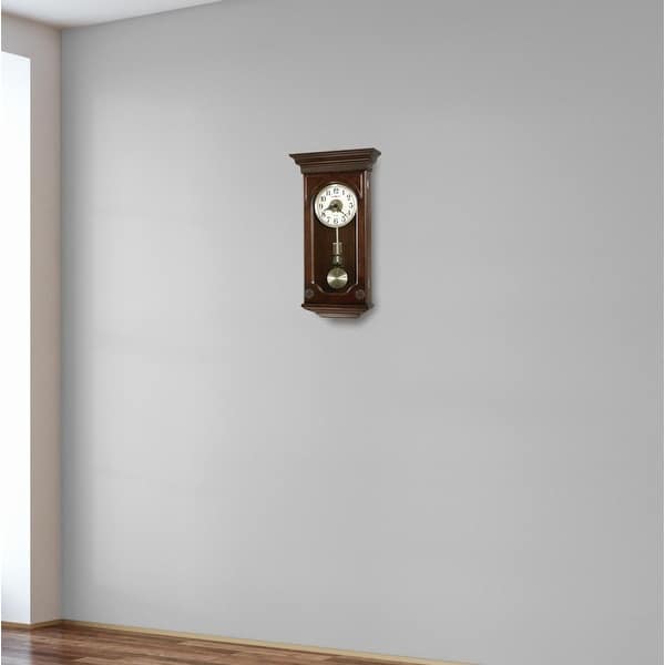 slide 3 of 2, Howard Miller Jasmine Chiming Wall Clock with Pendulum Cherry