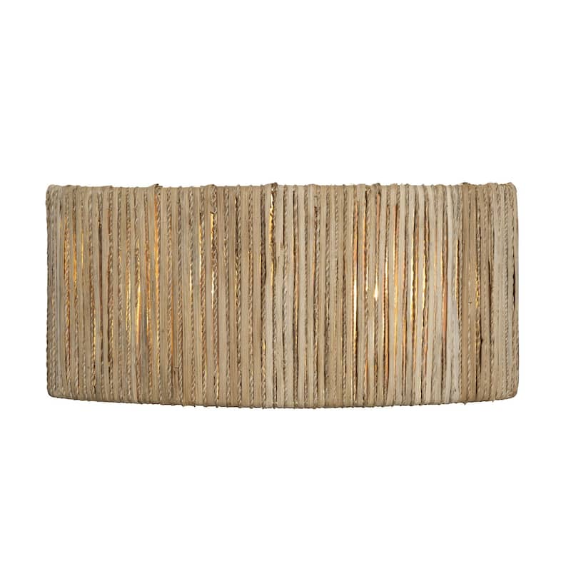 Jacob's Ladder 2-Light Rattan and Abaca Rope Bath Fixture