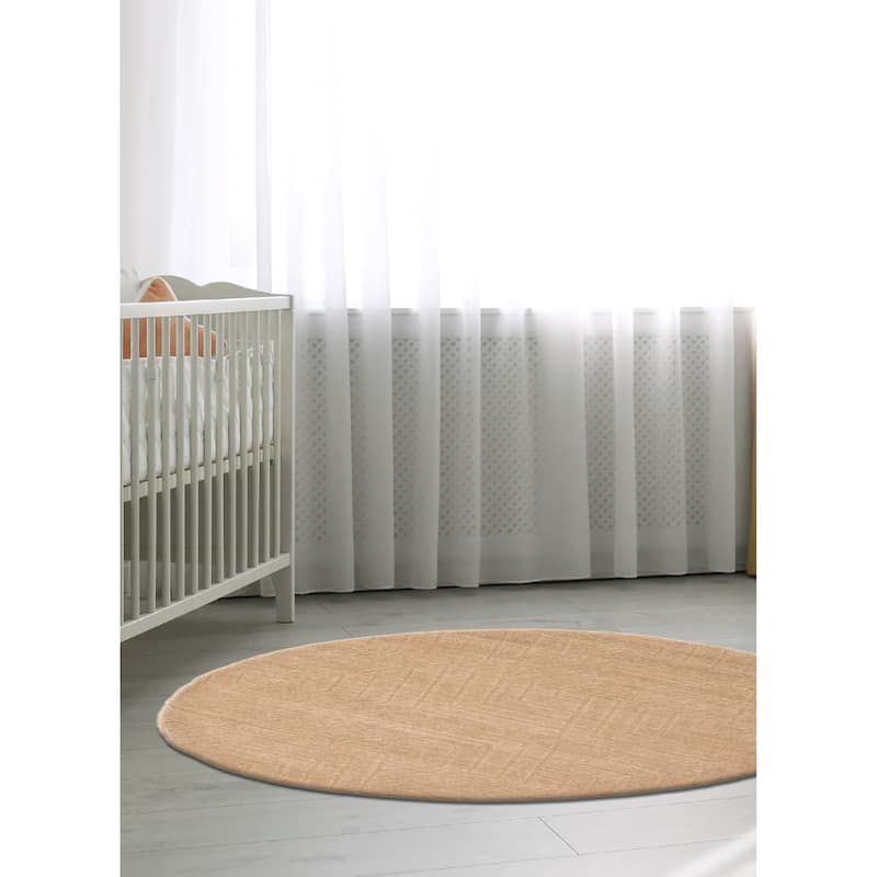 Kashkuli Gabbeh Tan Rug 3'11" x 3'11" - 3'11 x 3'11