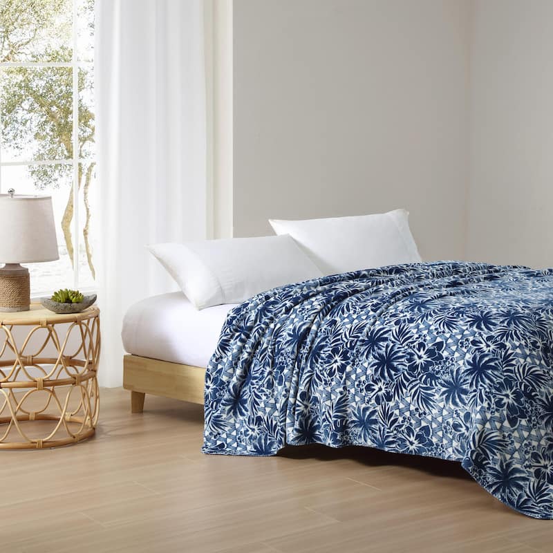 Tommy Bahama Lanikai Fronds Ultra Soft Plush Blanket