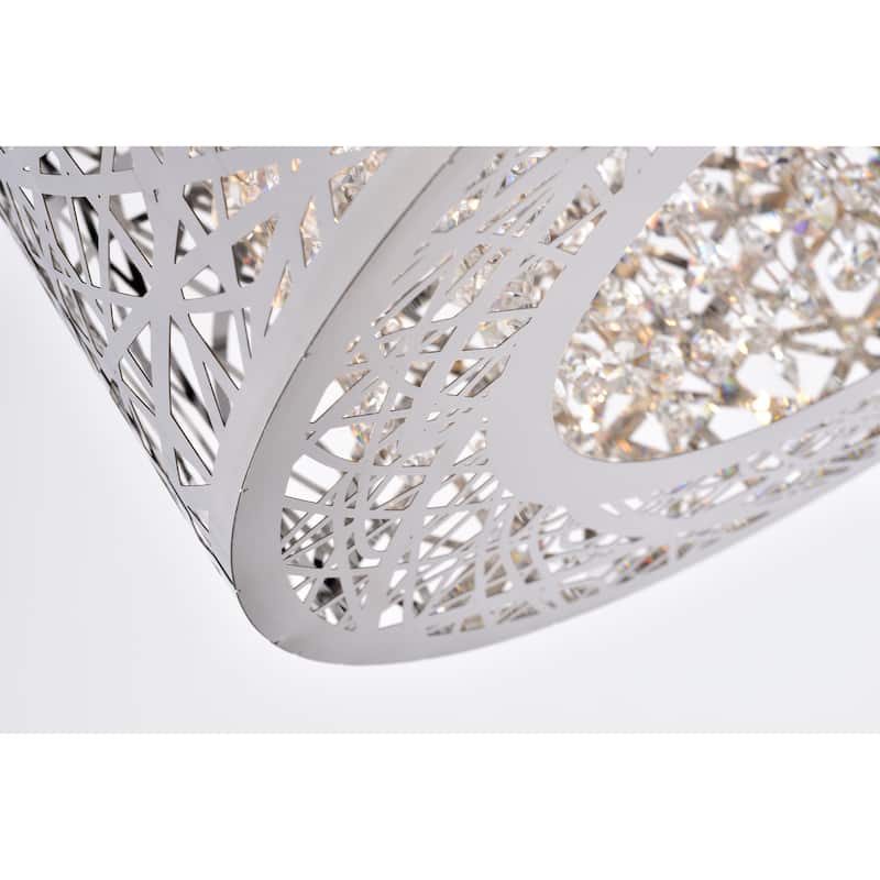 Braydon Chrome 4-Light Metal Drum Flush Mount