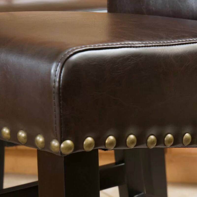 25.5'' inch Upholstered Counter Stool with Solid Wood Frame (Set of 2)
