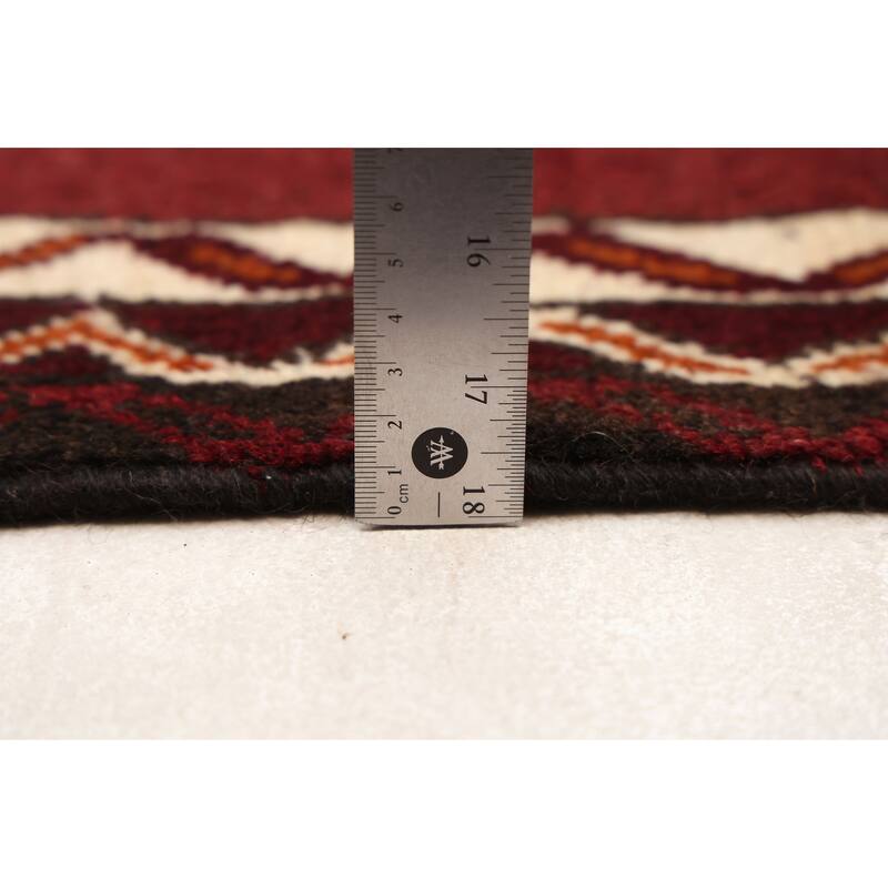 ECARPETGALLERY Hand-knotted Baluch Burgundy Wool Rug - 3'3 x 5'11