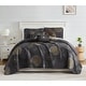 preview thumbnail 1 of 8, Midnight Floral 6 piece Quilt Bedding Set Black - Full - Queen