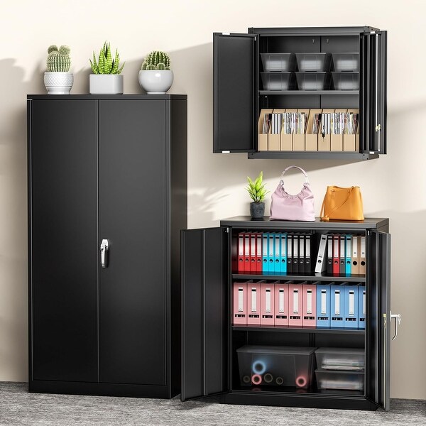 26'' Metal Lockable Garage Upper Storage Cabinet - Bed Bath