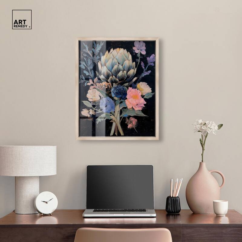 Moody Artichoke I Shadowbox by Art Remedy