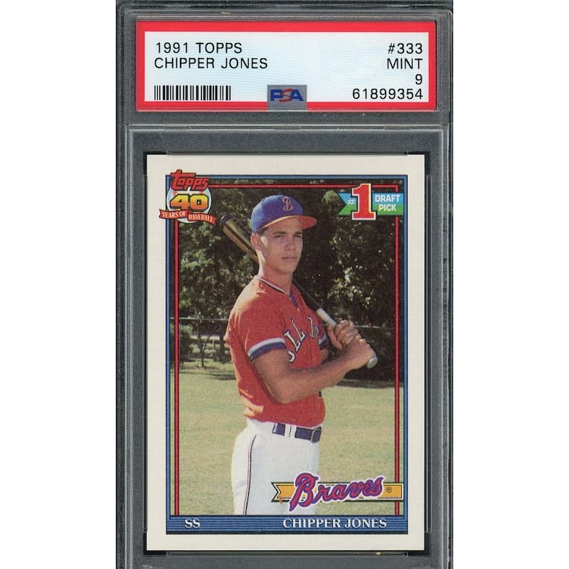 Chipper Jones 1991 Topps Baseball Rookie Card RC #333 Graded PSA 9 - 8'6" x 11'6"