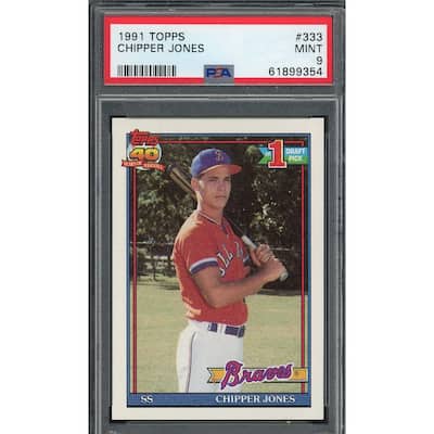 Chipper Jones 1991 Topps Baseball Rookie Card RC #333 Graded PSA 9 - 8'6" x 11'6"