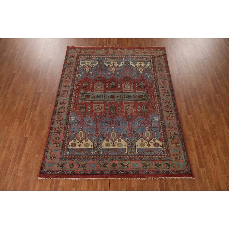 Traditional Sirjan Indian Area Rug Handmade Wool Carpet - 7'9"x 9'11"