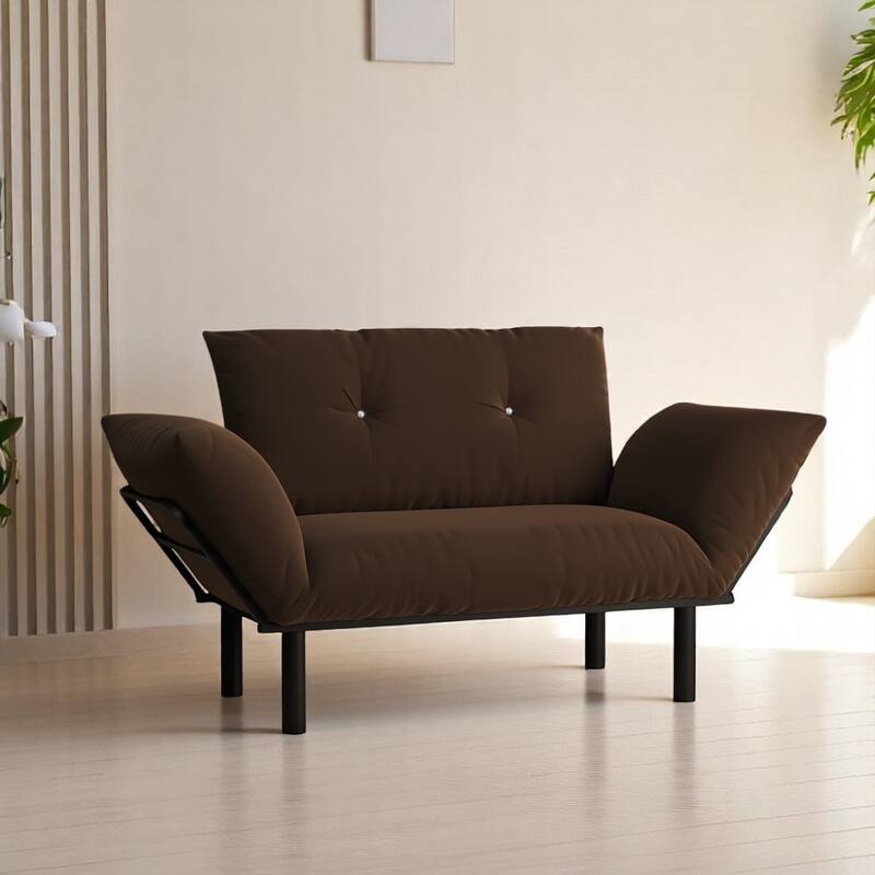 Adio Metal Frame Loveseat With Removable Cushions - Brown